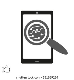 phone, a micro circuit, repair, vector illustration EPS 10