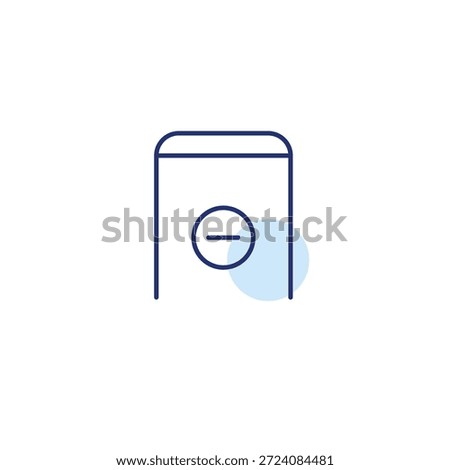 Phone and minus. Device connection unavailable. Pixel perfect, editable stroke vector icon