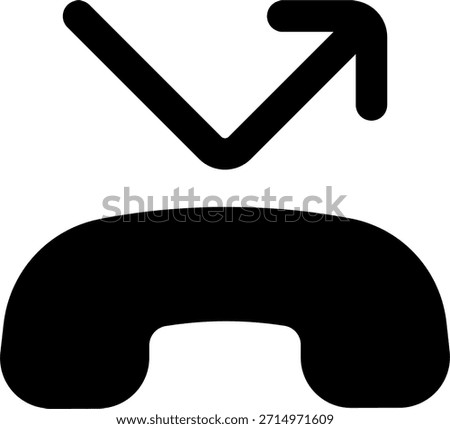 Phone missed call vector icon in modern style, unanswered call and communication notification illustration. Glyph Icon