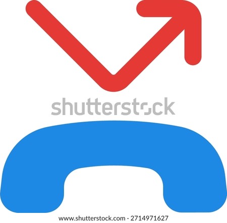 Phone missed call vector icon in modern style, unanswered call and communication notification illustration. Flat Icon