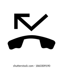 Phone missed icon vector isolated on white background