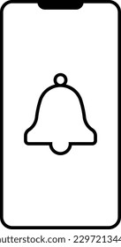 phone mobile alarming ringing bell Outline