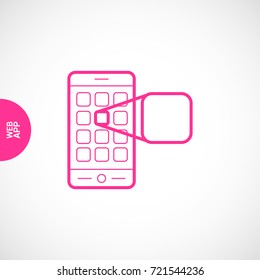 Phone mobile app line vector icon 