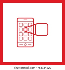 Phone mobile app line vector icon 