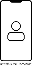 contorno de usuario de conexión de avatar móvil de teléfono