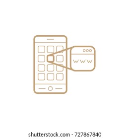 Phone mobile browser line vector icon 
