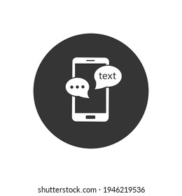 Phone or Mobile Chat White Icon. Vector