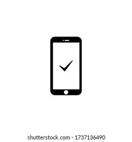 Icono de vector de confirmación de teléfono/ móvil/éxito
