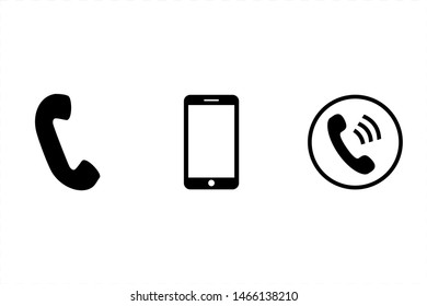 Phone mobile flat vector icon set. Isolated phone cell button device design collection. Phone call handset illustration. Telephone vector isolated element for support, operator, service, web, site