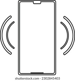 phone mobile icon is ringing  vibrate. design in outline mode. can change the color of line as you want