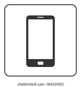 Phone mobile icon. Smartphone touchscreen device, isolated on white. Flat design. Symbol cell, cellphone web, electronic, communication, business. Touch display technology. Vector illustration