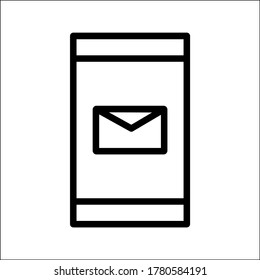 Phone mobile message, email,icon outline style vector