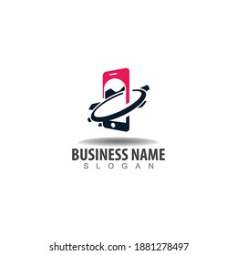 Phone mobile services creative icon modern logo Vector template