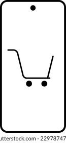 phone mobile shopping online cart shopping Glyph