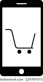 phone mobile shopping online smartphone cart Glyph