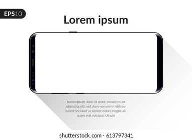 Phone, mobile smartphone isolated on white background template. Realistic vector illustration mockup phone for banner or advertising.