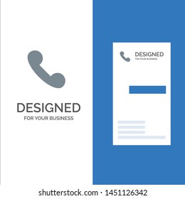 Phone, Mobile, Telephone, Call Grey Logo Design and Business Card Template