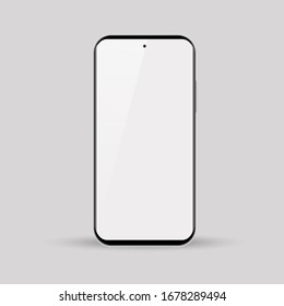 Phone mock up. Realistick modern mobile smartphone with blank screen. Digital device template. Vector illustration UI/UX design