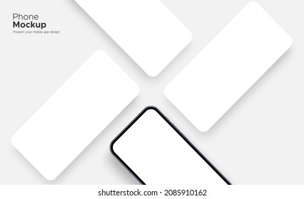 Phone Mockup with Blank App Screens. Template for Your Apps Interfaces. Vector Illustration