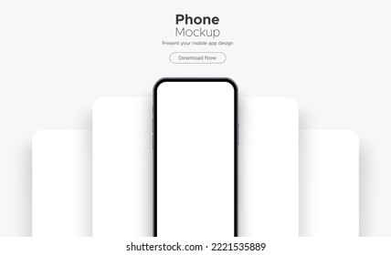 Phone Mockup with Blank App Screens. Modern Mobile App Design Concept. Vector Illustration