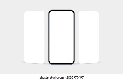 Phone Mockup with Blank App Web Pages. Template for Showcasing Mobile Apps Design. Vector illustration