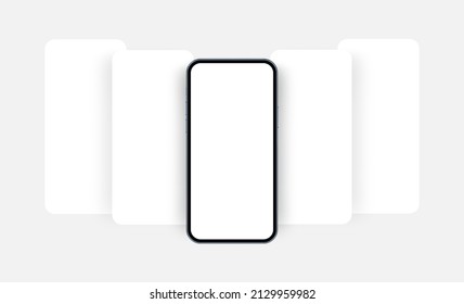 Phone Mockup with Blank Mobile Web Pages. Vector Illustration