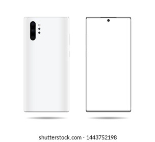 phone mockup with blank screen. Back and front view realistic