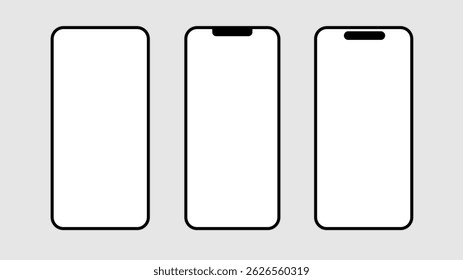 Phone mockup isolate 3d vector screen device template. Cellphone app mock up realistic telephone background design banner.