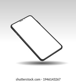 Phone mockup isolated on a gradient background. Vector illustration. Telephone, social media, technology, template, empty screen, space for design, realistic style.