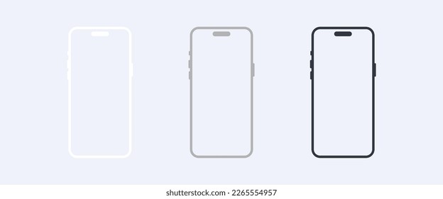 Phone mockup. Minimalist modern colored smartphones icon. Vector isolated illustration