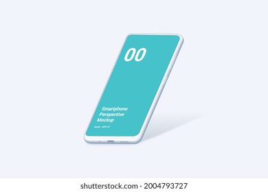 Teléfono, burla, burla, ui. No enmarque el Smartphone con pantalla en blanco con tonos azules. plantilla de teléfono móvil para presentación de infografía o interfaz. Ilustración vectorial Diseño en fondo blanco EPS10
