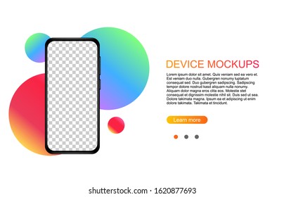Phone mockup,Smartphone blank screen. Template for infographics or presentation UI design interface.vector illustration