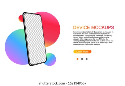 Phone mockup,Smartphone blank screen. Template for infographics or presentation UI design interface.vector illustration