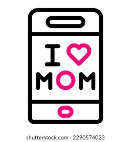 phone mom icon duocolor black pink colour mother day illustration vector element and symbol perfect.