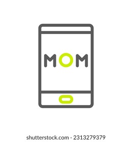 Phone mom icon duocolor green grey colour mother day illustration vector element and symbol perfect.