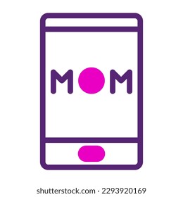 phone mom icon duotone pink purple colour mother day illustration vector element and symbol perfect.
