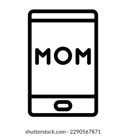 phone mom icon outline black colour mother day illustration vector element and symbol perfect.