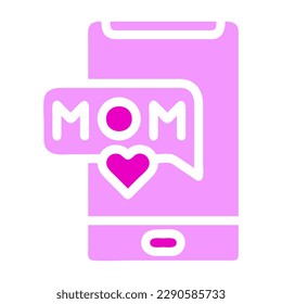 icono de la mamá del teléfono color rosa sólido de la ilustración del día materno elemento vector y símbolo perfecto.