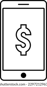 phone money dollar coin cash Outline