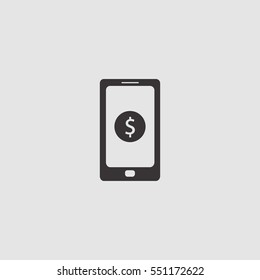 phone money payment icon vector illustration, can be used for web and mobile design