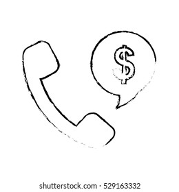 phone money sign icon image vector illustration design 