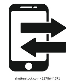 Phone money transfer icon simple vector. Online bank. Business economy