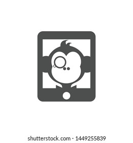 phone and monkey logo template