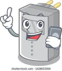 With phone motion sensor attached to cartoon wall