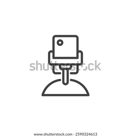 Phone Mount line icon. linear style sign for mobile concept and web design. A car mounted phone holder outline vector icon. Symbol, logo illustration. Vector graphics
