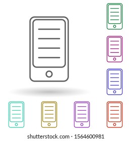 Phone multi color icon. Simple thin line, outline vector of media, press icons for ui and ux, website or mobile application