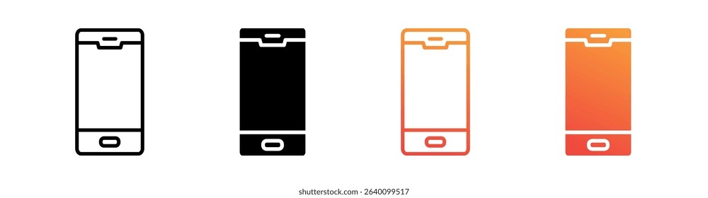 Phone Multi Style Icon Set Vector