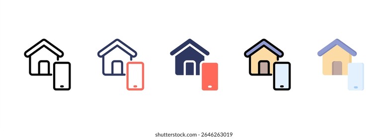 Conjunto de iconos de estilo múltiple de teléfono
