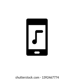 Phone, music, audio vector icon. Simple element illustration from UI concept.  Mobile concept vector illustration. Phone, music, audio vector icon
