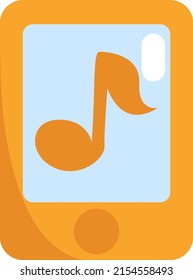 Phone music, illustration, vector on a white background.